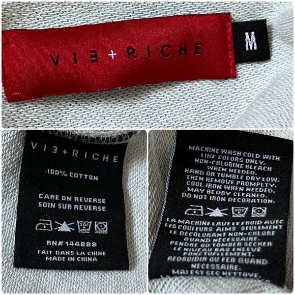 Vie + Richie Paris Bleached Cat Money Sign Short Sleeve Sweater Top Size Medium - Picture 8 of 9